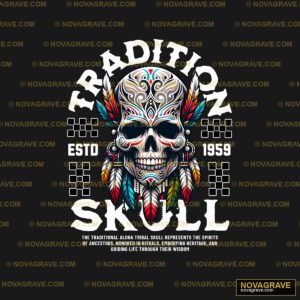 A Skull With A Native Headdre And A Native De Streetwear Urban - DTF Ontwerp