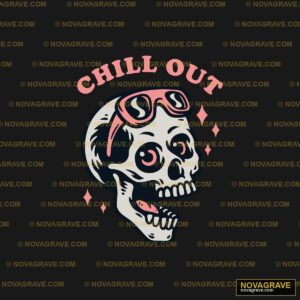 A Skull With A Pink And Black Design On It Streetwear Urban - Design DTF