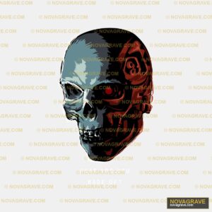 Cyberpunk Skull DTF Design SVG - Terminator Style
