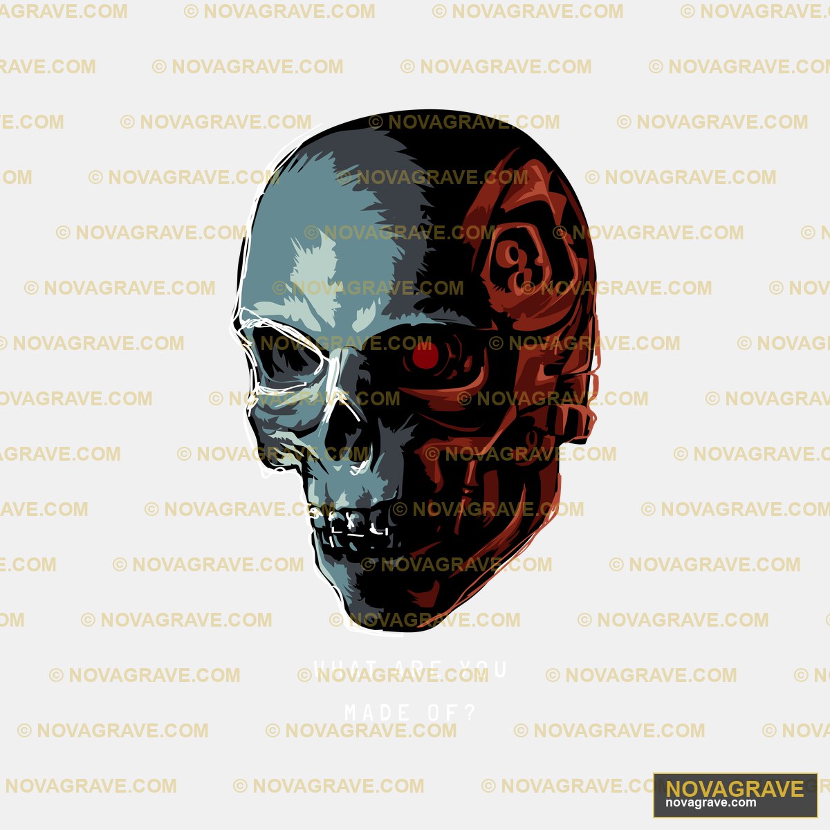 Cyberpunk Skull DTF Design SVG - Terminator Style