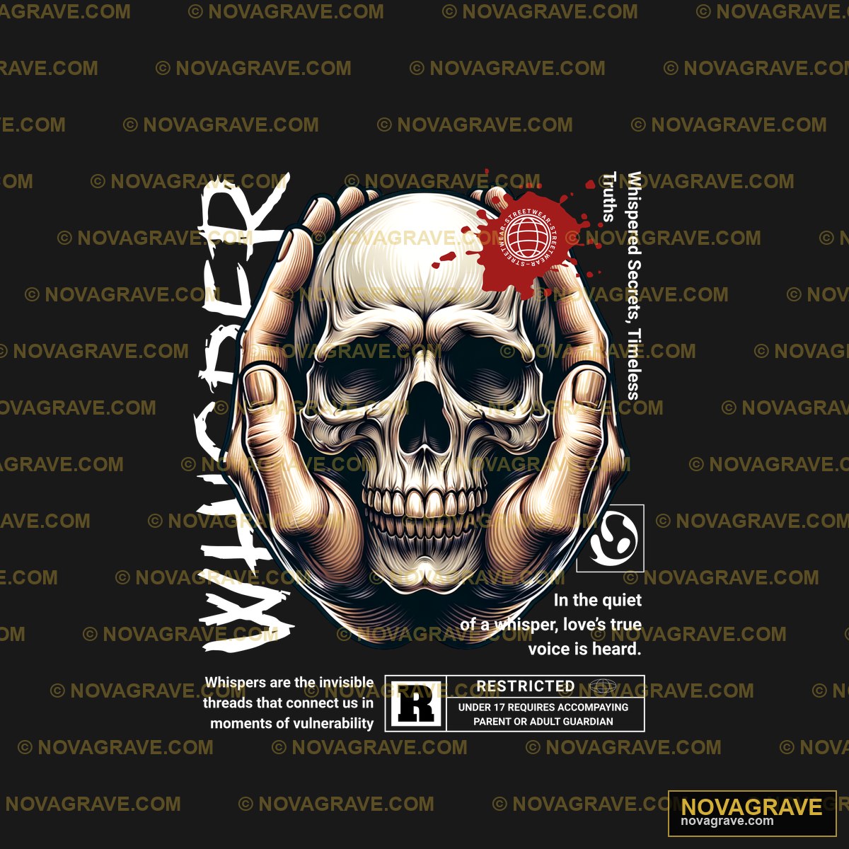 A Skull With A Red Heart On Its Head Streetwear Urban - Design DTF