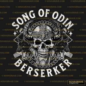 A Skull With A Viking Helmet And A Sword Streetwear Urban - DTF Ontwerp