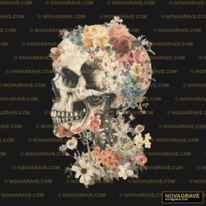 A Skull With Flowers On Its Head Streetwear Urban 3 - DTF Ontwerp