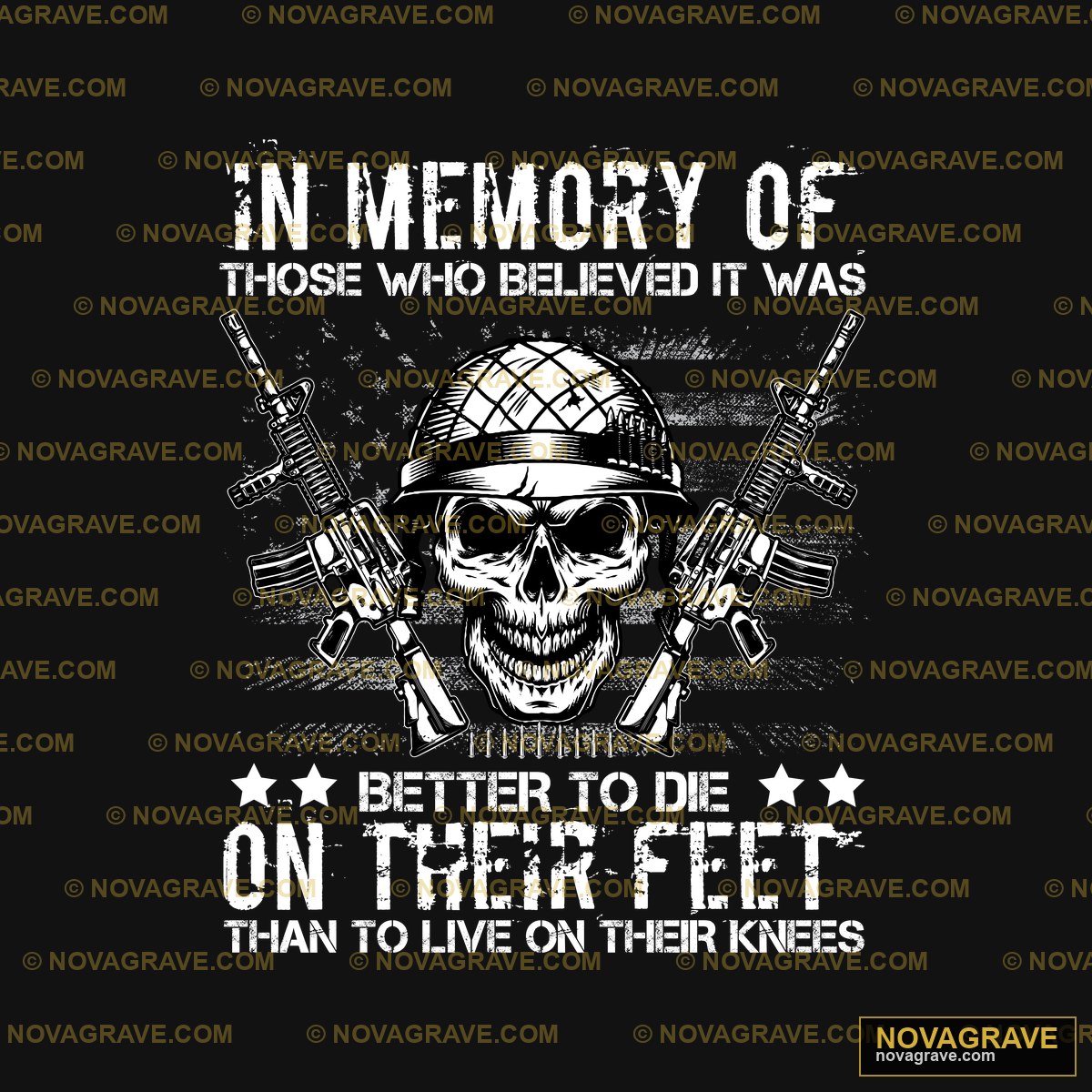 A Skull With Guns And The Words In Memory Of Streetwear Urban - DTF Ontwerp