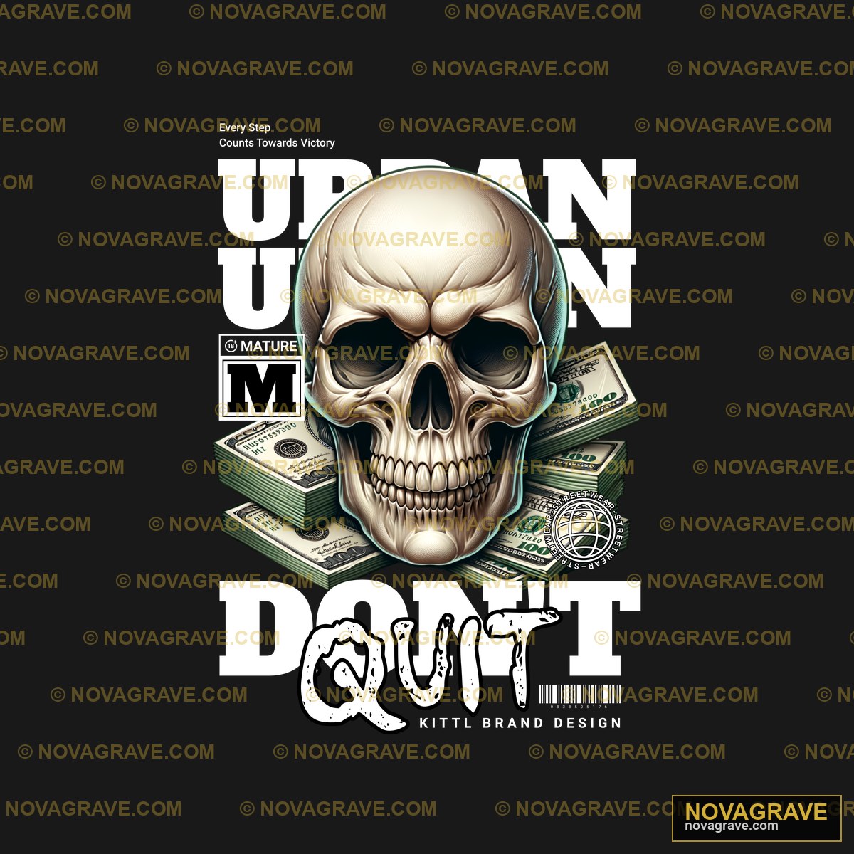A Skull With Money On Its Face Streetwear Urban 2 - DTF Transfer Design