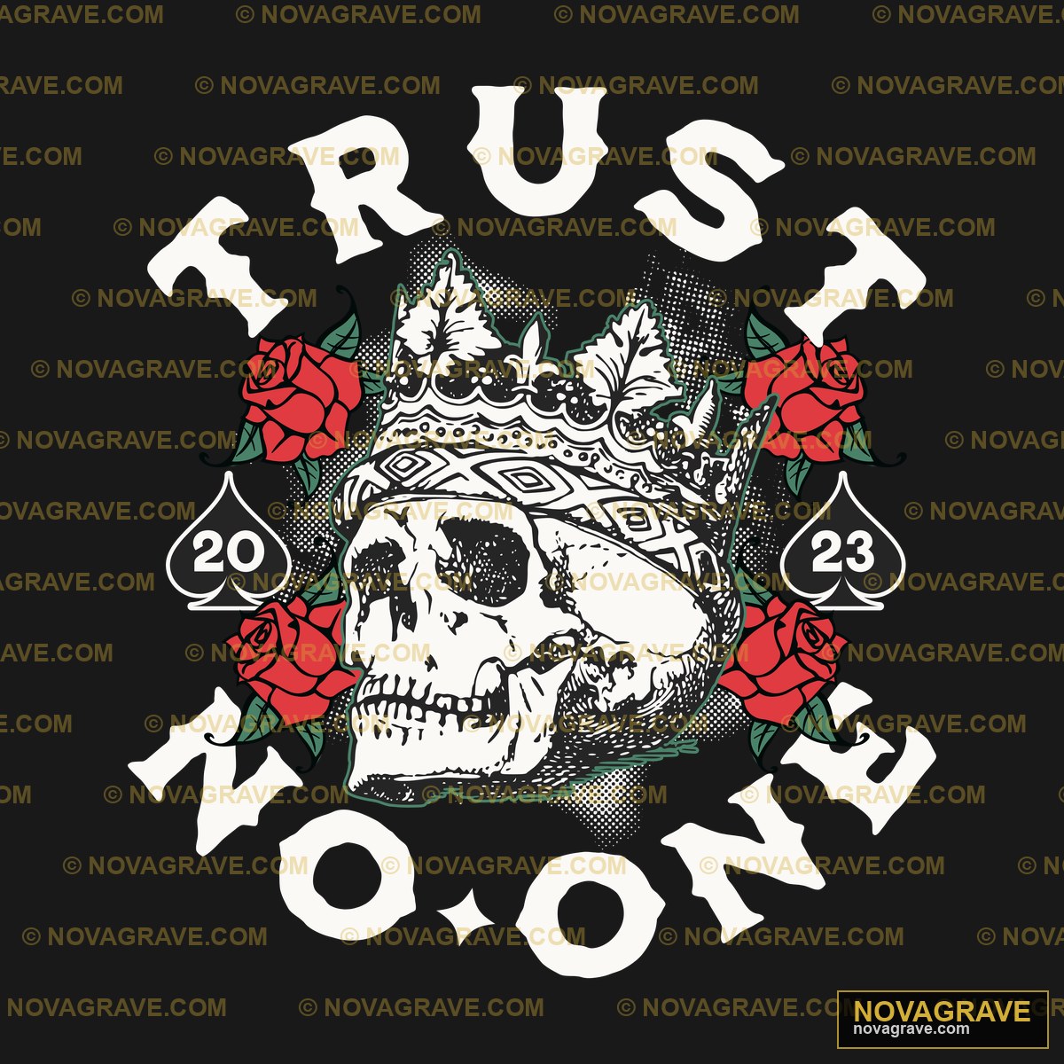 A Skull With Roses And A Crown On It Animals Wildlife - DTF Ontwerp