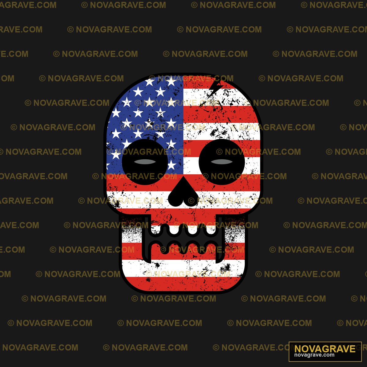 A Skull With The American Flag On It Streetwear Urban - DTF Ontwerp