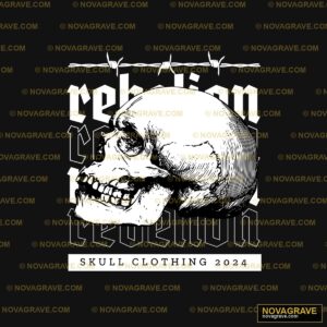A Skull With The Words Skull Streetwear Urban - DTF Transfer Design
