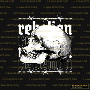 A Skull With The Wordsno In White On A Black Streetwear Urban - DTF Transfer Design