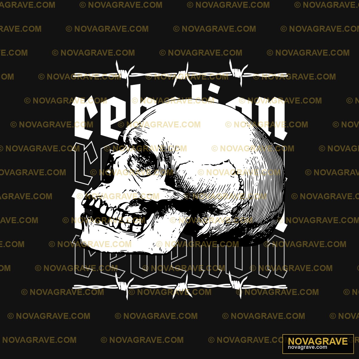 A Skull With The Wordsno In White On A Black Streetwear Urban - DTF Transfer Design