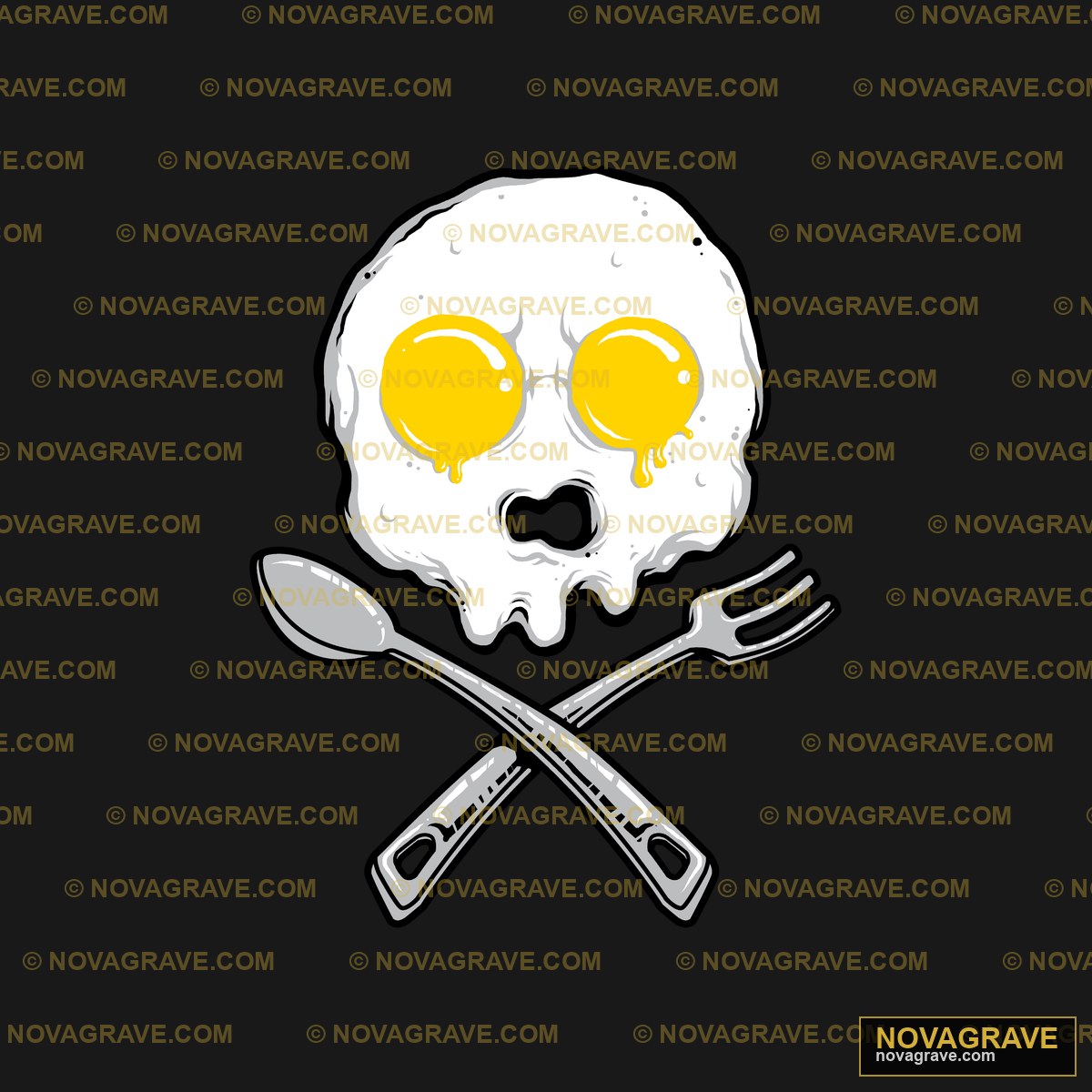 A Skull With Two Forks And A Fork Streetwear Urban - DTF Transfer Design