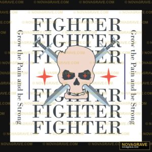 Fighter Skull Swords DTF Design SVG PNG DXF Instant Download