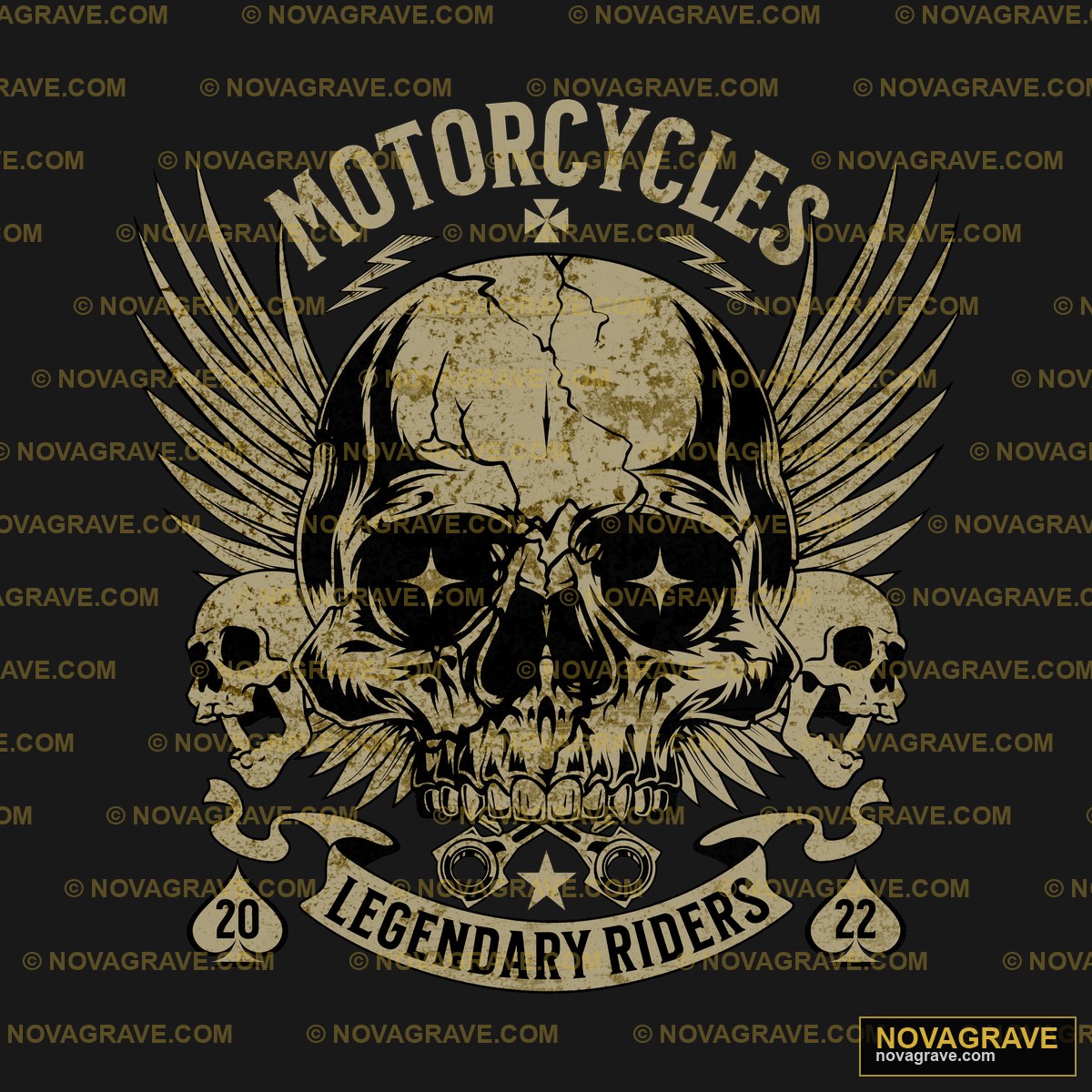 A Skull With Wings And A Banner On It Streetwear Urban 2 - DTF Transfer Design