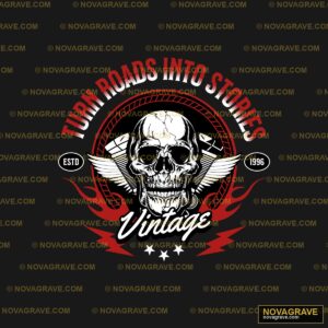 A Skull With Wings And A Red And White Logo Streetwear Urban - DTF Transfer Design