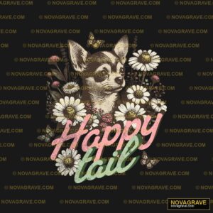 A Small Dog Surrounded By Flowers And Butterf Animals Wildlife - Design DTF