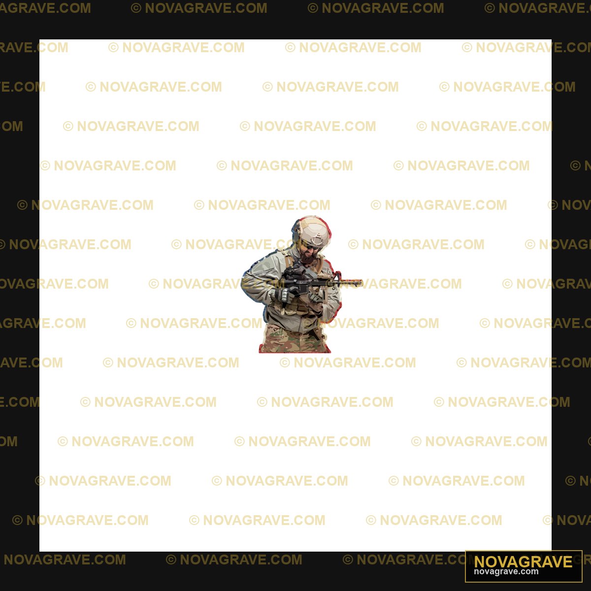 A Soldier With A Rifle On A Black Background Patriotic Military - DTF Transfer Design