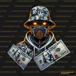 A Soldier With Money And A Helmet Patriotic Military - DTF Ontwerp