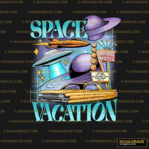 A Space Shuttle With A Sign That Says Space V Animals Wildlife - Design DTF