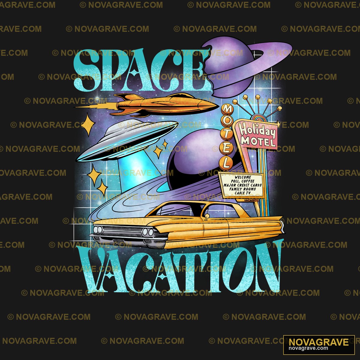 A Space Shuttle With A Sign That Says Space V Animals Wildlife - Design DTF