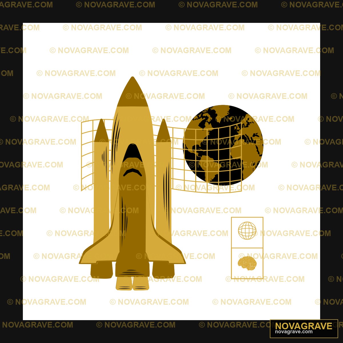A Space Shuttle With The Wordss Logo Nature Botanical - DTF Ontwerp