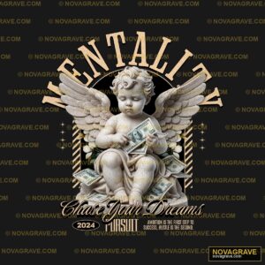 A Statue Of An Angel Holding Money Religious Spiritua - DTF Transfer Design