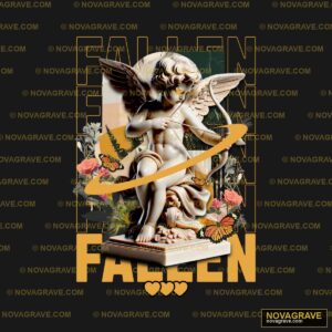A Statue Of An Angel With A Ribbon Around It Religious Spiritua DTF Design
