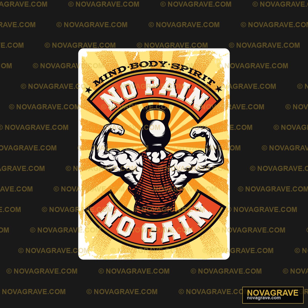 A Sticker With The Words And Bodybuilding On Typography Slogans - DTF Ontwerp