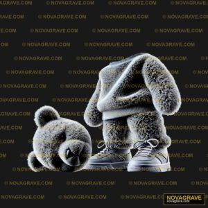 A Stuffed Bear And A Pair Of Sneakers Animals Wildlife - DTF Transfer Design