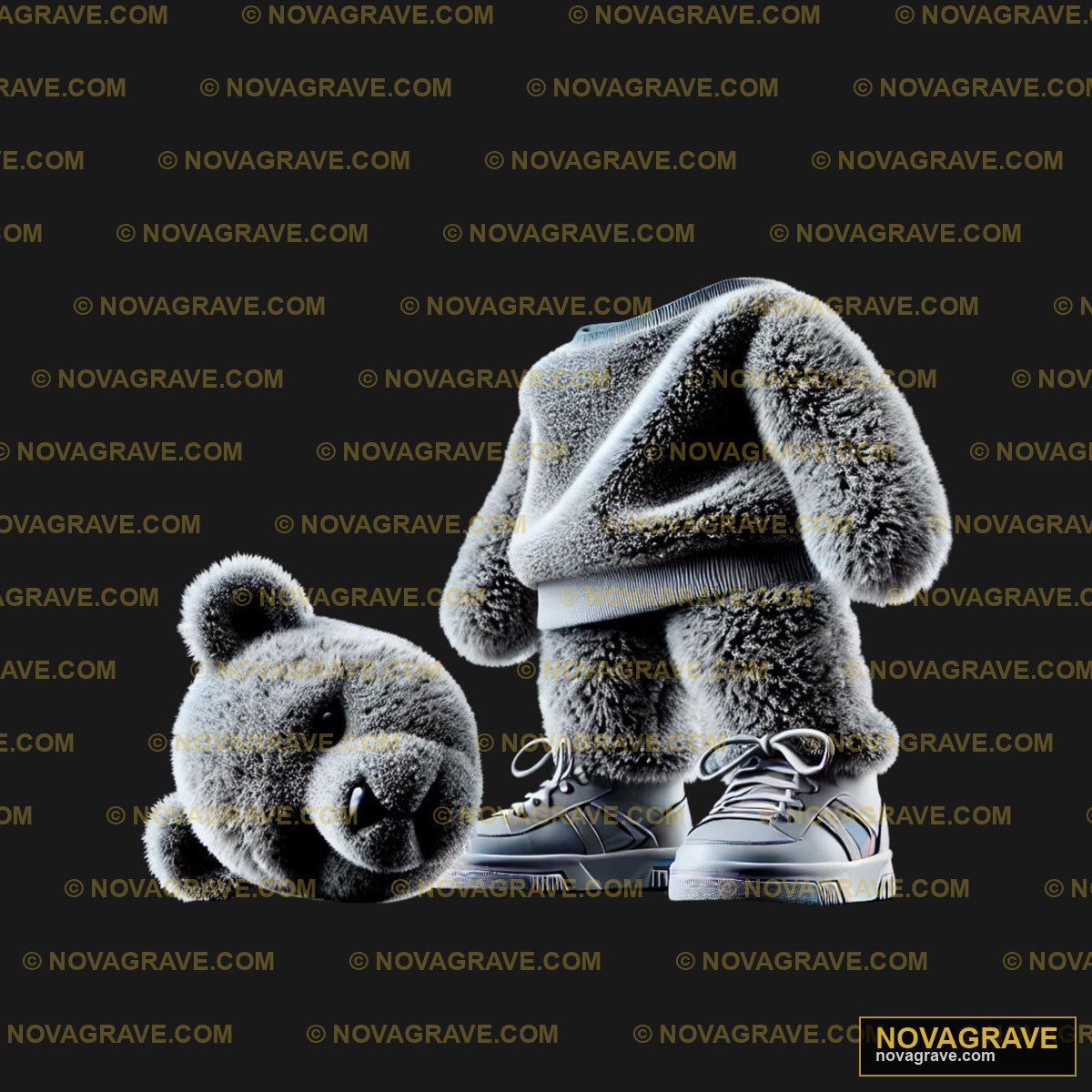 A Stuffed Bear And A Pair Of Sneakers Animals Wildlife - DTF Ontwerp