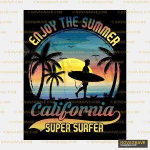 A Surfer Is Silhouetted Against The Sunset Wi Sports Fitness - DTF Transfer Design