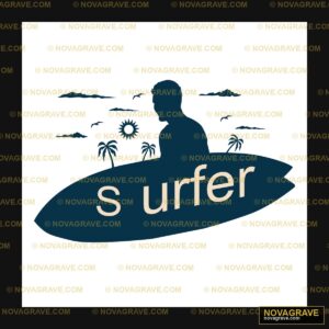 A Surfer Is Sitting On A Surfboard Sports Fitness - DTF Transfer Design