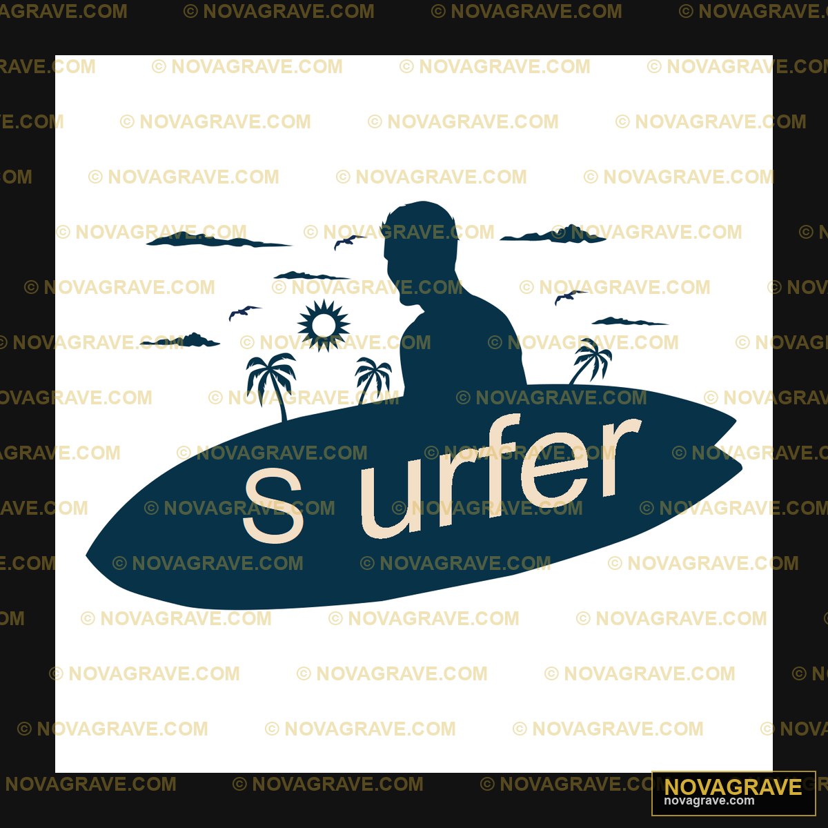 A Surfer Is Sitting On A Surfboard Sports Fitness - Design DTF