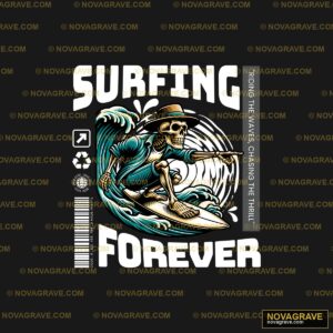A Surfer Riding A Wave With The Words Spring Sports Fitness - DTF Transfer Design