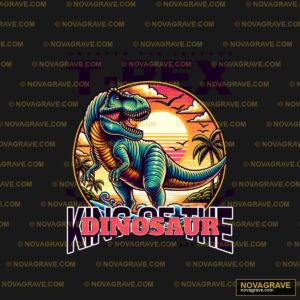 A T Rex Dinosaur With The Sun In The Backgrou Nature Botanical - DTF Transfer Design