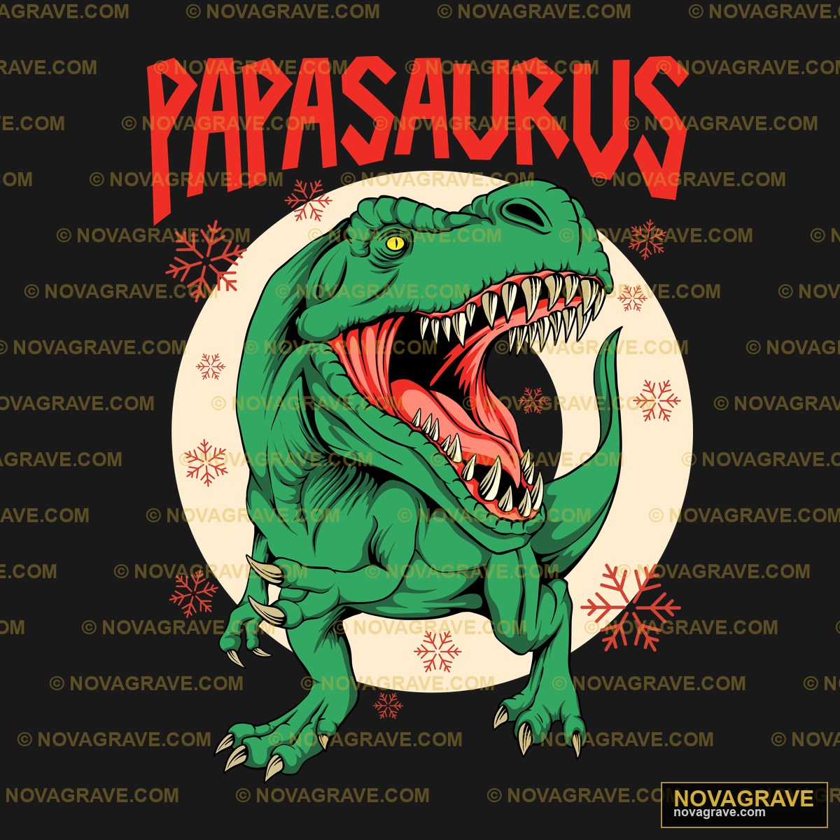 A T Rex Dinosaur With The Words Dinosaurs Typography Slogans - DTF Transfer Design