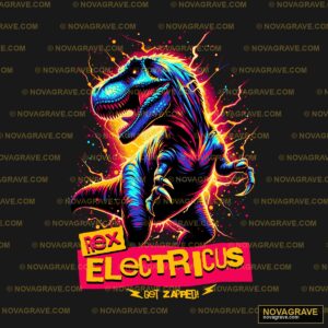 A T Rex Dinosaur With The Words Electrics On Typography Slogans - DTF Transfer Design