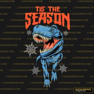 A T Rex With The Wordstisin In Red And Blue Typography Slogans - Design DTF