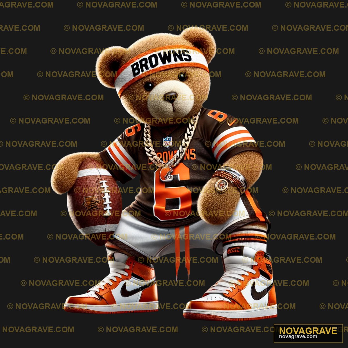 Browns Football Bear DTF Design PNG - Instant Download