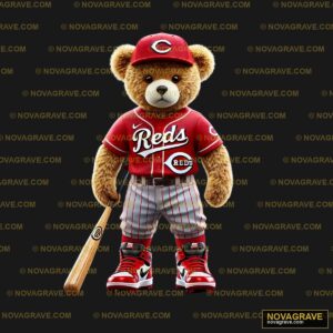 A Teddy Bear Dressed In A Baseball Uniform Animals Wildlife 2 DTF Design