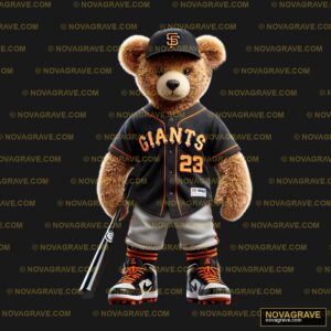 A Teddy Bear Dressed In A Baseball Uniform Animals Wildlife 3 DTF Design