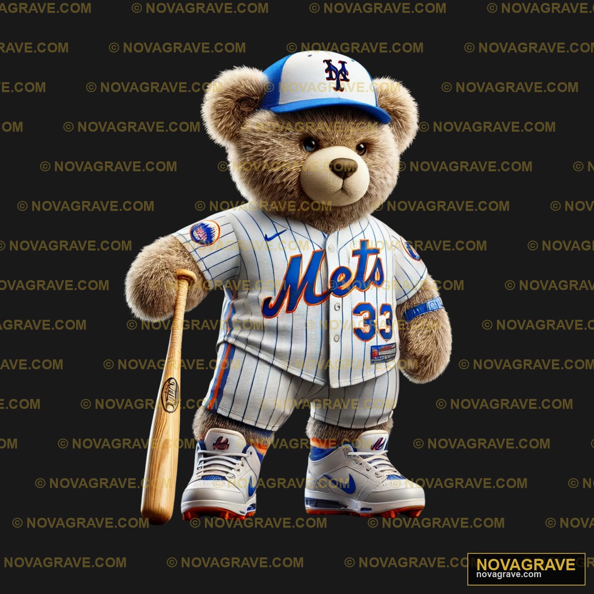 A Teddy Bear Dressed In A Baseball Uniform Animals Wildlife 8 - DTF Transfer Design