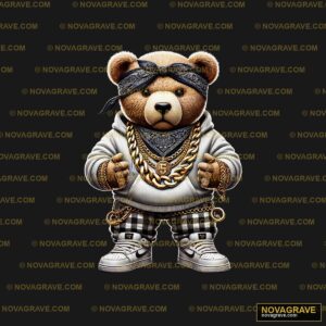 A Teddy Bear Dressed In A Hippie Animals Wildlife - Design DTF