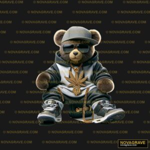 A Teddy Bear Dressed In A Hoodie And Sunglass Animals Wildlife - DTF Transfer Design