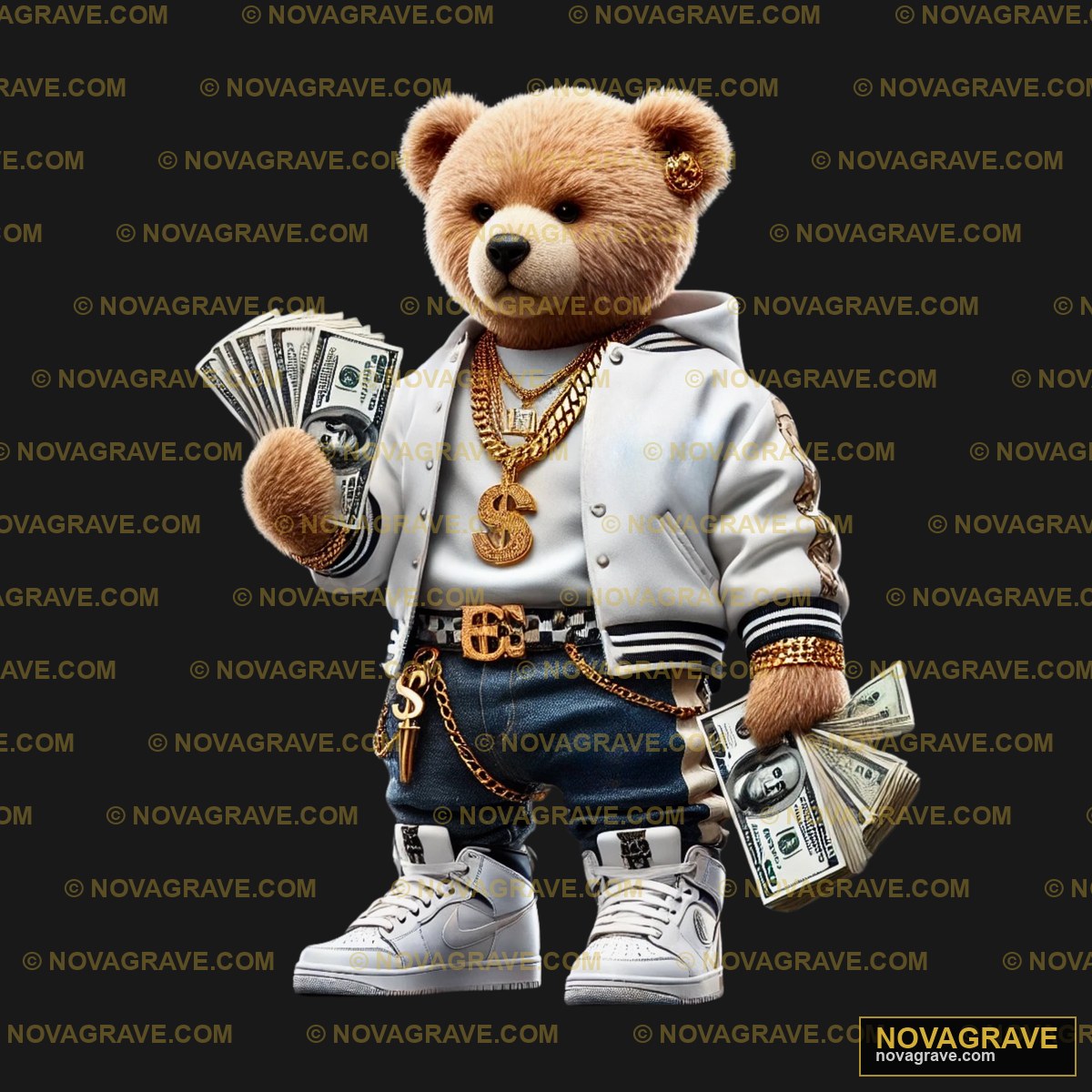 A Teddy Bear Dressed In A White Jacket And Je Animals Wildlife - DTF Transfer Design