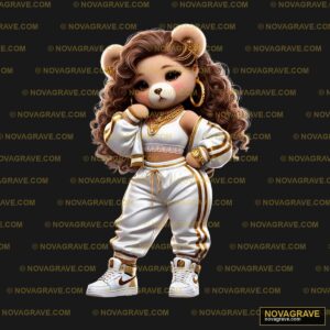 A Teddy Bear Dressed In A White Outfit Animals Wildlife - DTF Transfer Design