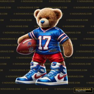 A Teddy Bear Holding A Football Ball And Wear Animals Wildlife - Design DTF