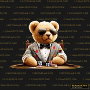 A Teddy Bear In A Suit And Sunglasses Sitting Animals Wildlife - DTF Transfer Design