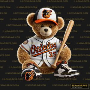 A Teddy Bear Wearing A Baltimore Orioles Jers Animals Wildlife - Design DTF