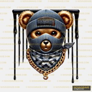 A Teddy Bear Wearing A Banda And A Banda Animals Wildlife - Design DTF