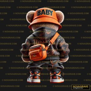 A Teddy Bear Wearing A Baseball Uniform And H Animals Wildlife 13 - DTF Ontwerp